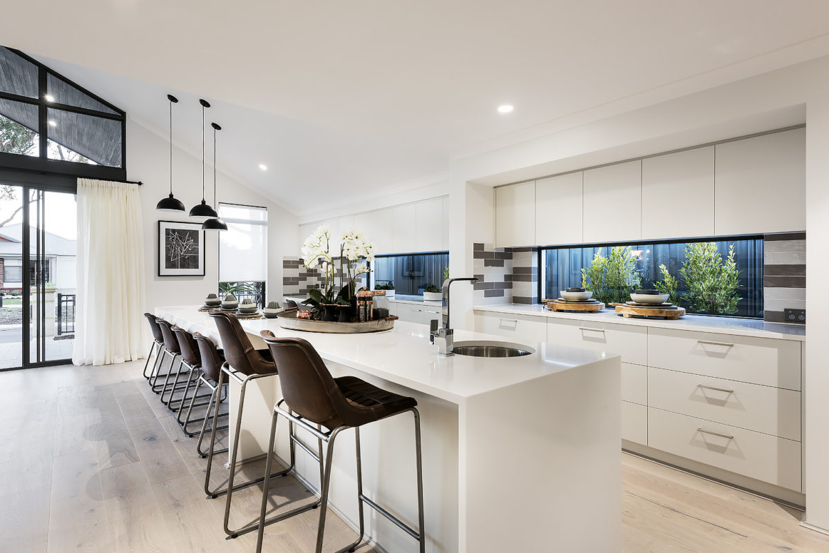Interior dining area of The Colorado, a modern farmhouse design by Plunkett Homes.