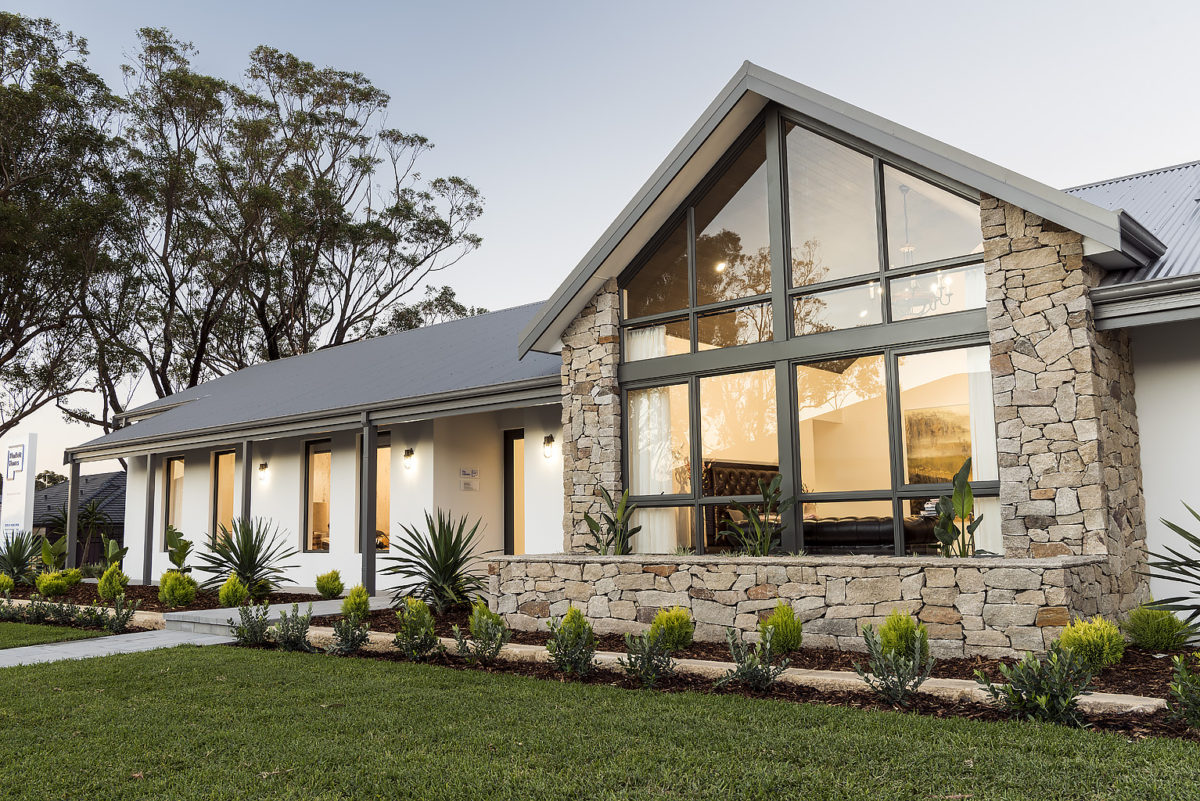 Close up exterior of The Colorado, a modern farmhouse design by Plunkett Homes.